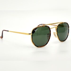 Ray-Ban Gold Marshal II Arista Frame Sunglasses Green G-15 Lenses RB3648M 52-145